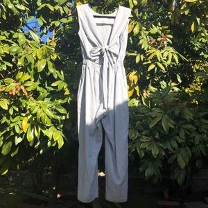 Selfi grey tie front sleeveless jumpsuit